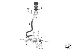 Rear brake master cylinder w container