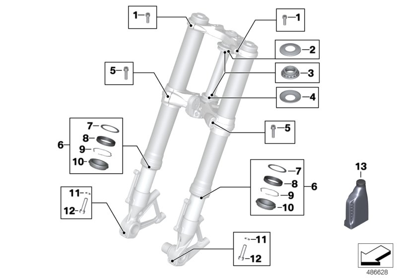 Service of telescopic forks