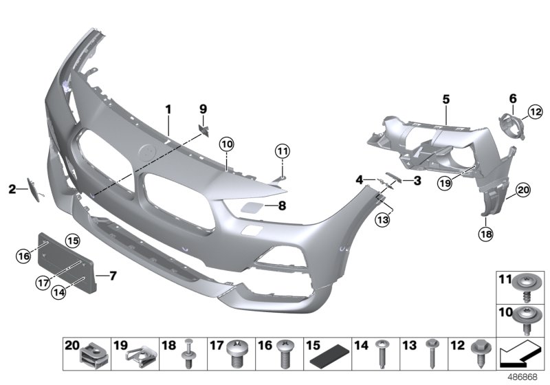 Trim panel, front