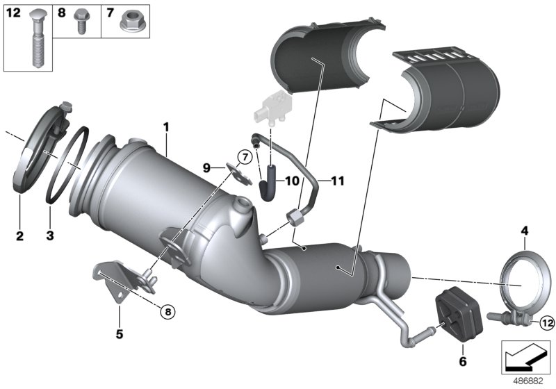 Catalizzatore in prossimità del motore