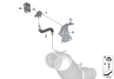 Petrol partic.filter sens./mounted parts