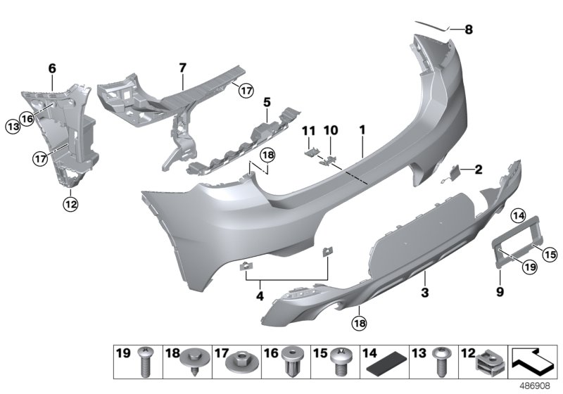 M trim panel, rear