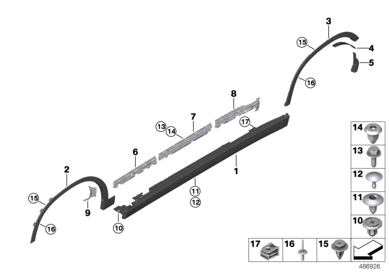 Cover door sill / wheel arch