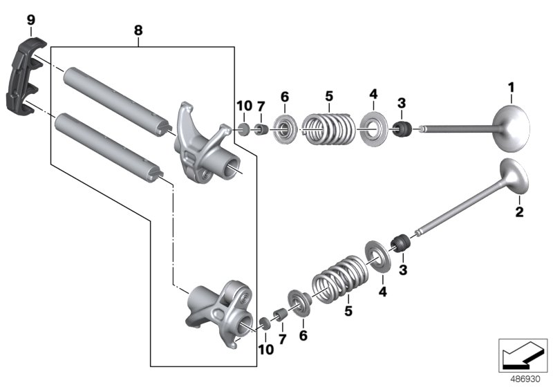 Klepbediening-inlaat klepp/uitlaat klep