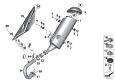 Exhaust system parts with mounting