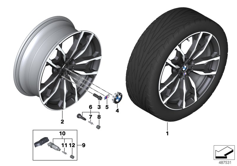 BMW อัลลอยด์แสงไฟล้อซี่ล้อคู่ 787M - 20"