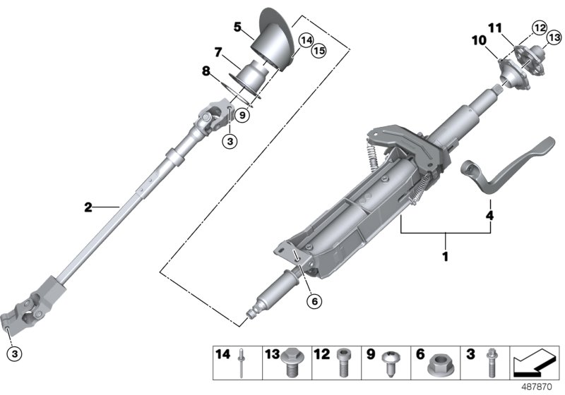 機械調整ステアリングコラム/取付部品