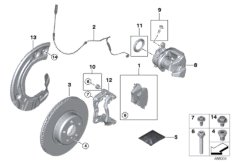 Front wheel brake, brake pad sensor