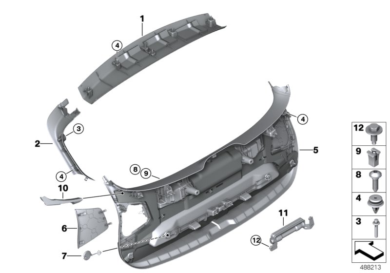 Trim panel, trunk lid