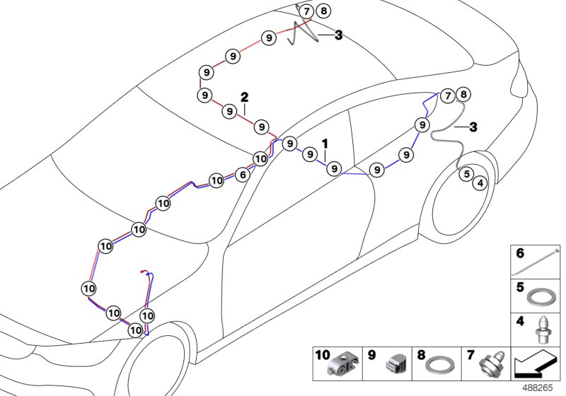 Brake pipe rear