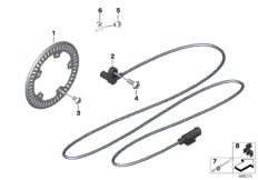 Rotational-speed sensor, rear