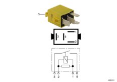 Minirelé contacto de trabajo amarillo