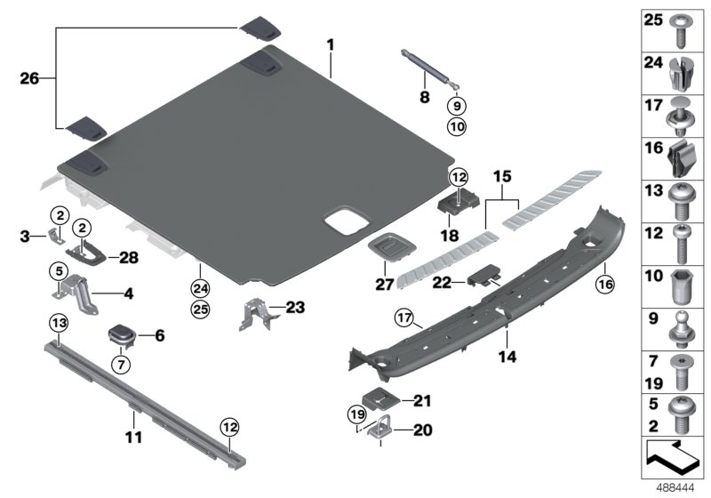 Trim panel, trunk floor