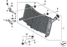 Refroidisseur moteur avec fixation