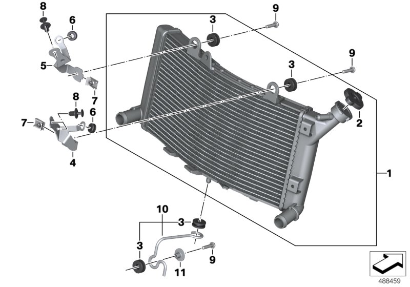 Radiator with mounting