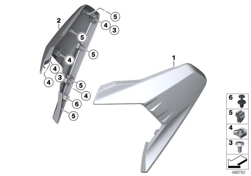 Lateral trim panel front bottom