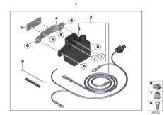 Sats extrakabel startmotor