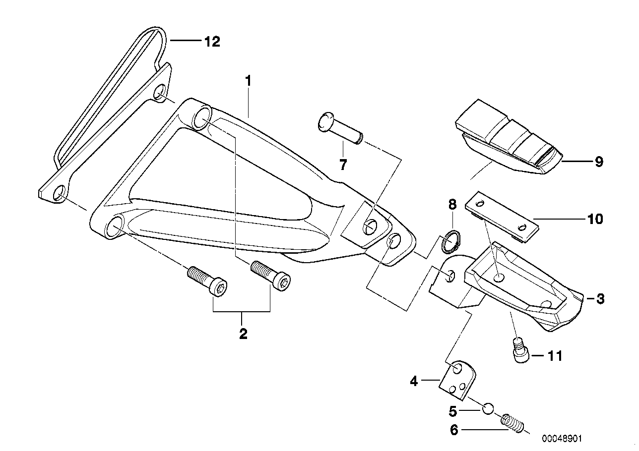 Footpeg plate/Rear footpeg