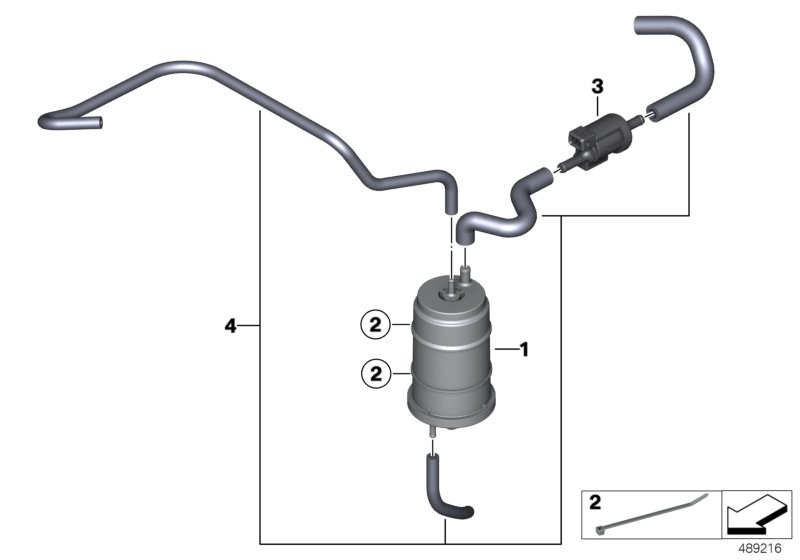 Aktivt kolfilter/lednings