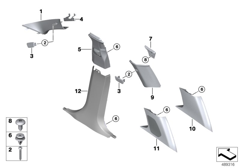 Verkleidung A- / B- / C- / D-Säule