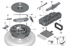 Jack/compact spare wheel attachment