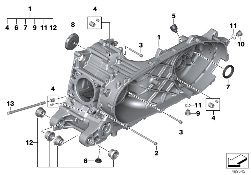 Piezas adicionales del carter de motor