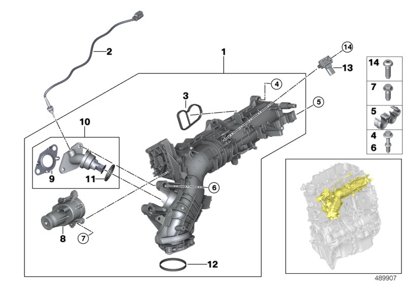 Intake manifold AGR with flap control