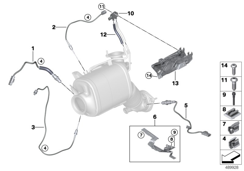 Diesel partic.filt.sens./mount.parts