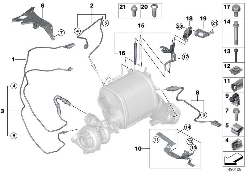 Diesel partic.filt.sens./mount.parts