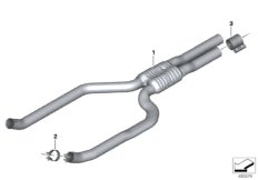 Exhaust system, front