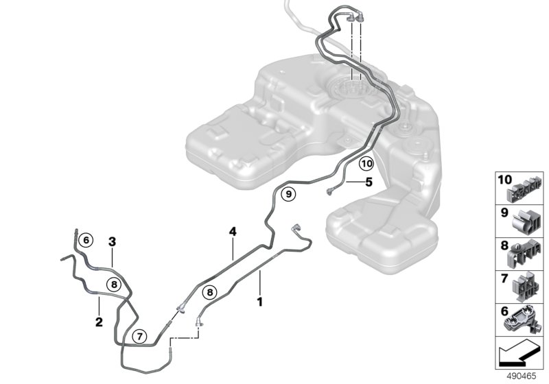 Fuel Pipe and Mounting Parts