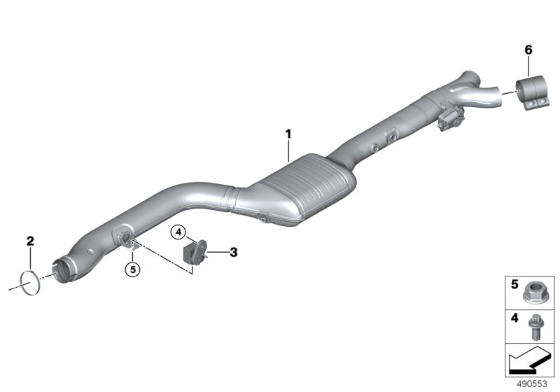 Catalytic converter/front silencer