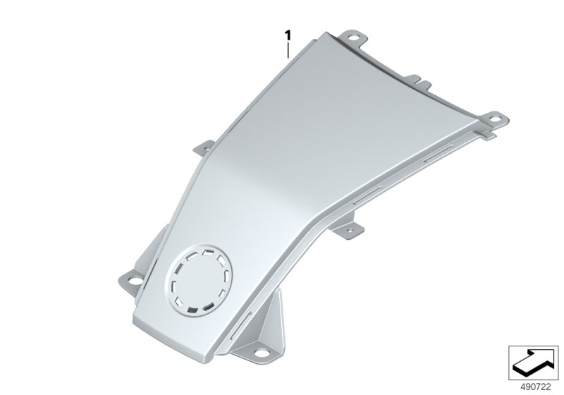 Trim, topcase cover, chrome-plated