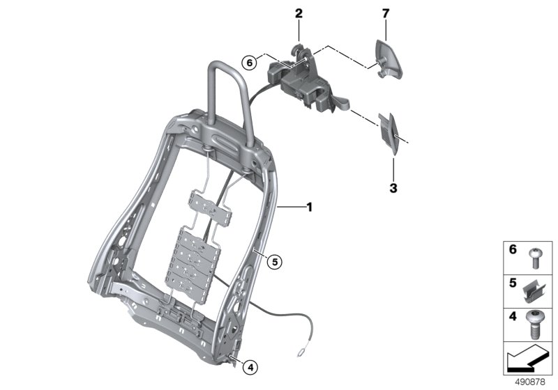 Seat, front, backrest frame