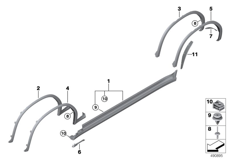 M trim, sill / wheel arch