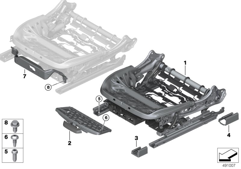 Seat, front, seat frame, electrical