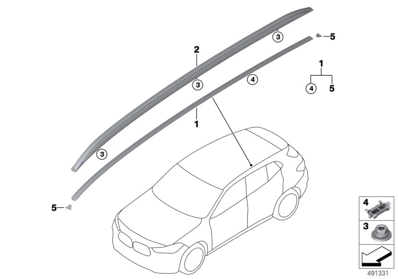 Roof moulding/Roof rail