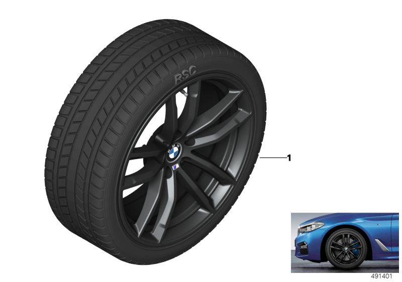 Winter wheel w.tyre M double spoke 662M