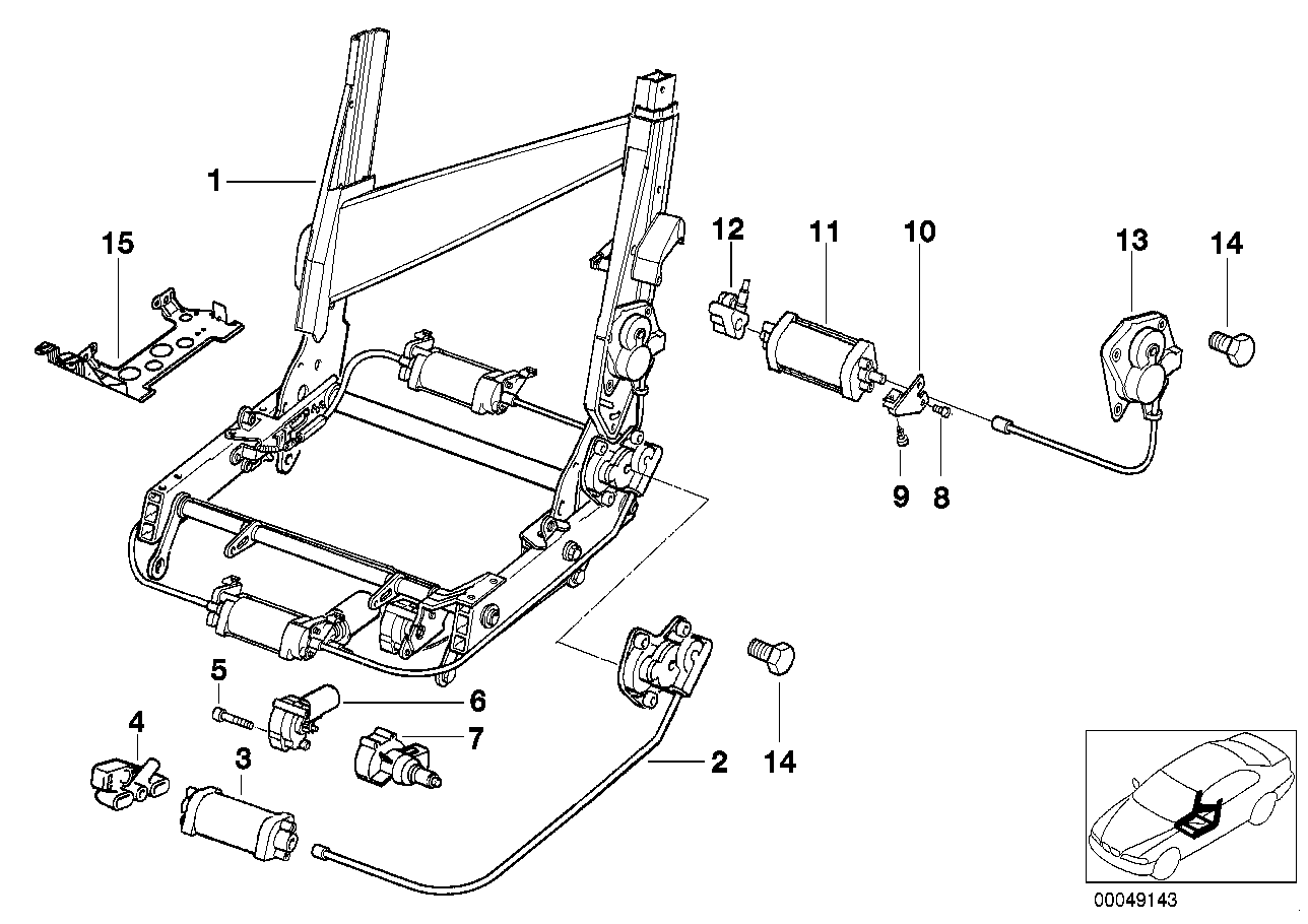 BMW sportstol ram-ryggstoed