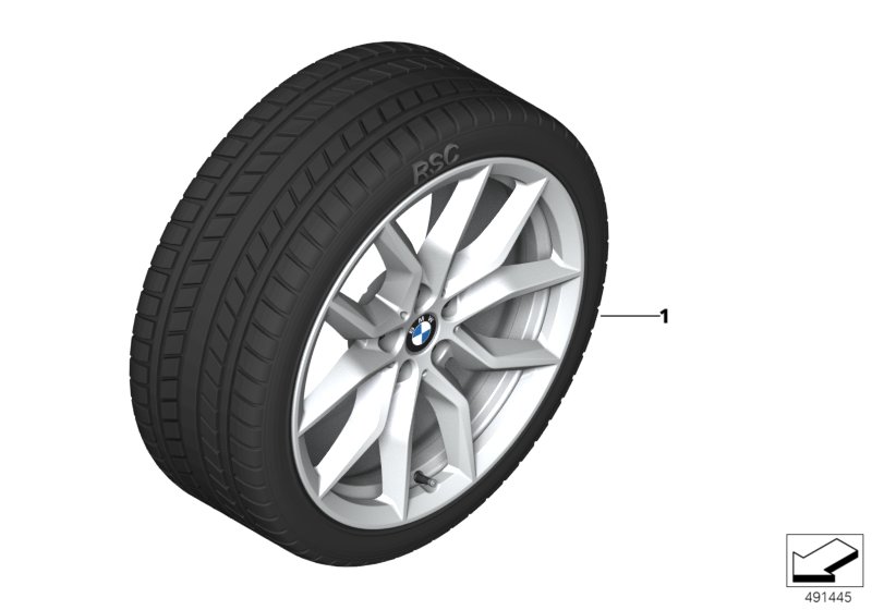 Winter wheel with tyre V-spoke 734