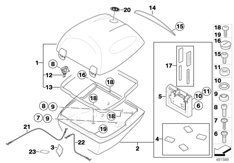 Onderdelen Topcase 28I