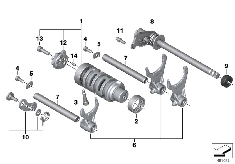 Inner gearshift parts