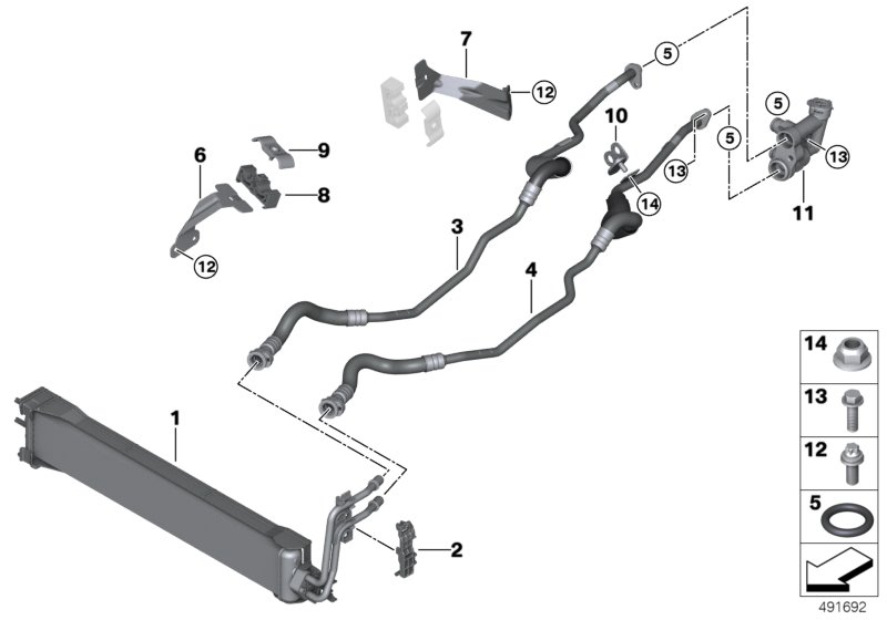 Transmission oil cooler/oil cooler line