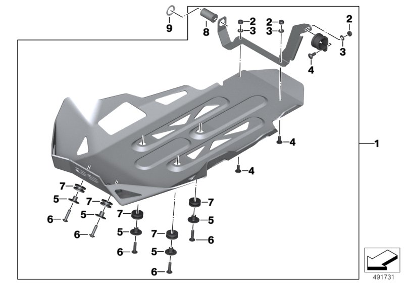 Engine guard, aluminium