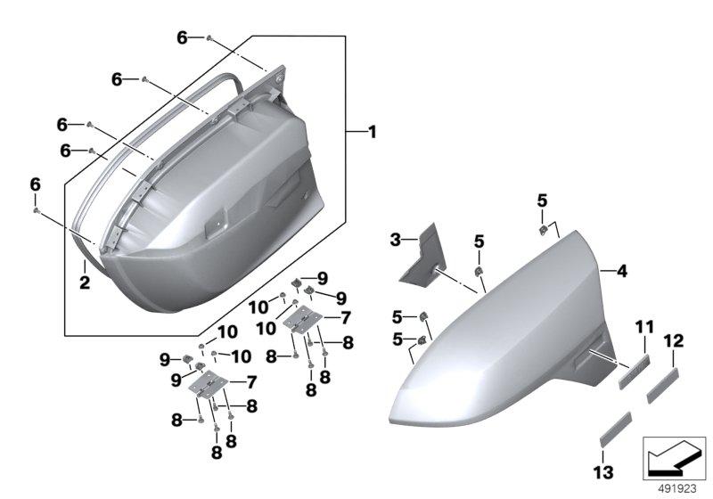 Case lid at lower part of case