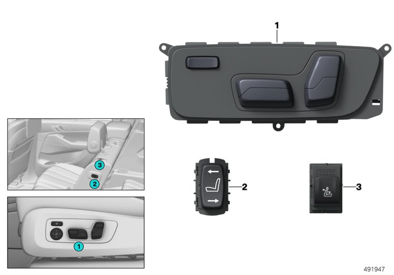 Switch seat adjustment 2nd-row seating