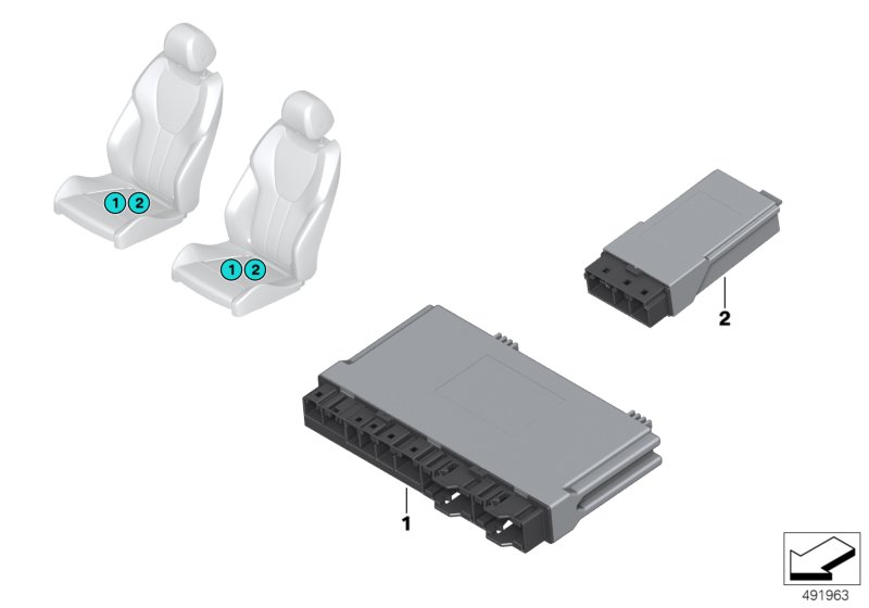 Control units seat module front