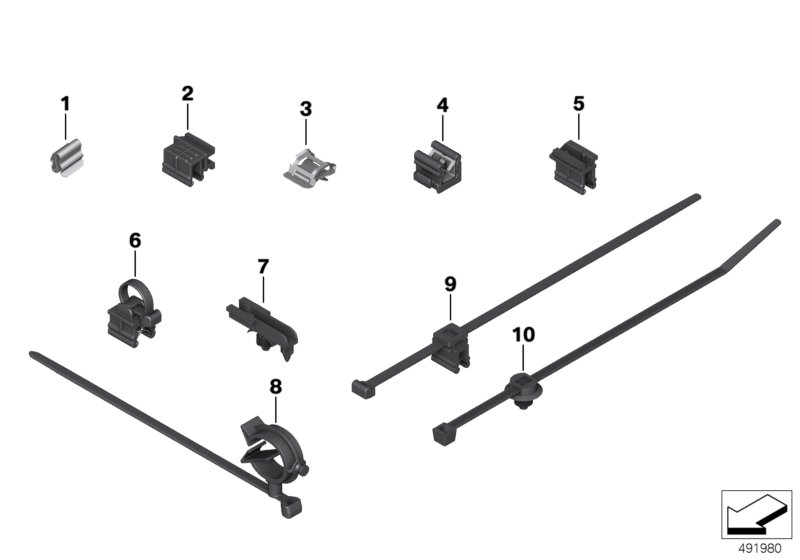 Cable strap, hose/cable clip