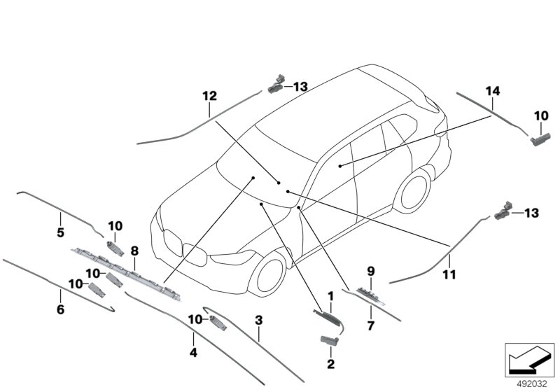 Fibre-optic conductor vehicle interior