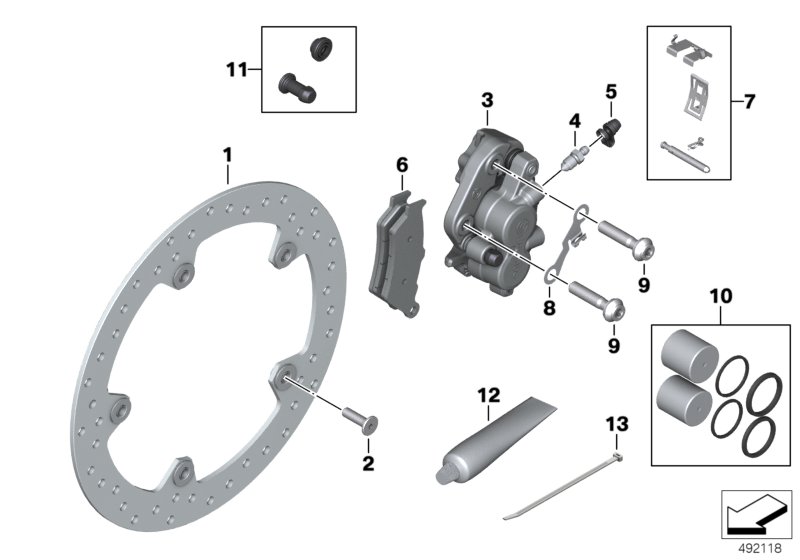 Front wheel brake